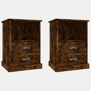 vidaXL Mesas de cabeceira 2 pcs 43x36x60 cm cor carvalho fumado