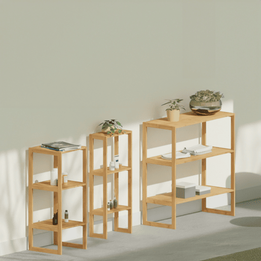Estante Modular em Bambu com 3 Níveis Canoply Thinia Home
