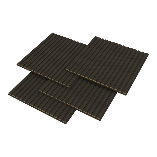 Conjunto de 4 painéis acústicos 3D Vang com lâminas lineares 1,44 m² Carvalho cinzento NEU.HOLZ