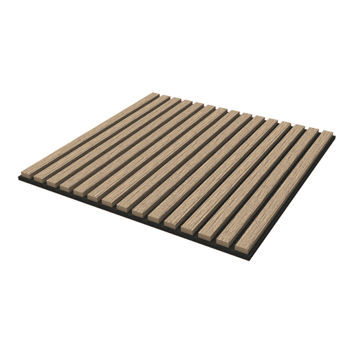 Conjunto de 4 painéis acústicos 3D Vang com lâminas lineares 1,44 m² Nogueira claro NEU.HOLZ