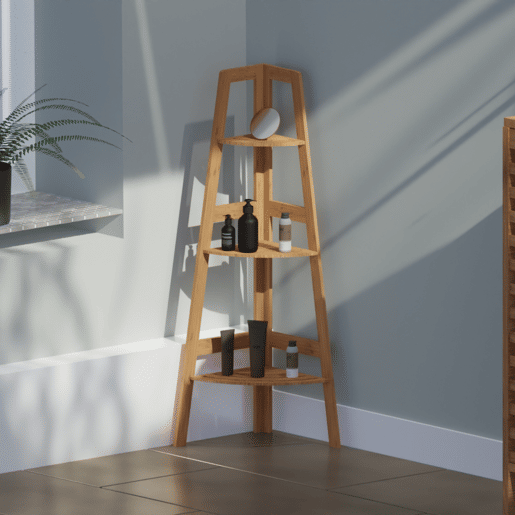Estante de Canto em Bambu com 3 Níveis Canoply Thinia Home
