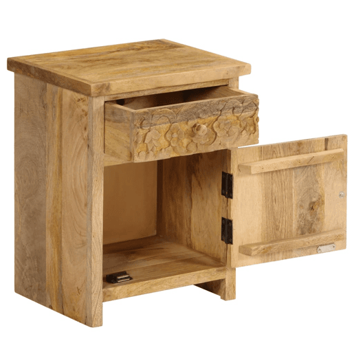 vidaXL Mesa de cabeceira em madeira de mangueira maciça 40x30x50 cm vidaXL Mesa de cabeceira em madeira de mangueira maciça 40x30x50 cm