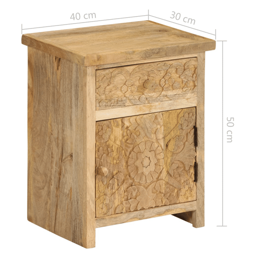 vidaXL Mesa de cabeceira em madeira de mangueira maciça 40x30x50 cm vidaXL Mesa de cabeceira em madeira de mangueira maciça 40x30x50 cm