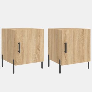 vidaXL Mesa cabeceira 2pcs 40x40x50cm deriv. madeira carvalho sonoma
