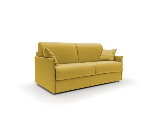 Evans sofá cama convertible en tela impermeable 189 cm (mat. 160x197) amarillo