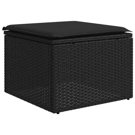 vidaXL 5 pcs conjunto sofás de jardim com almofadões vime PE preto vidaXL 5 pcs conjunto sofás de jardim com almofadões vime PE preto