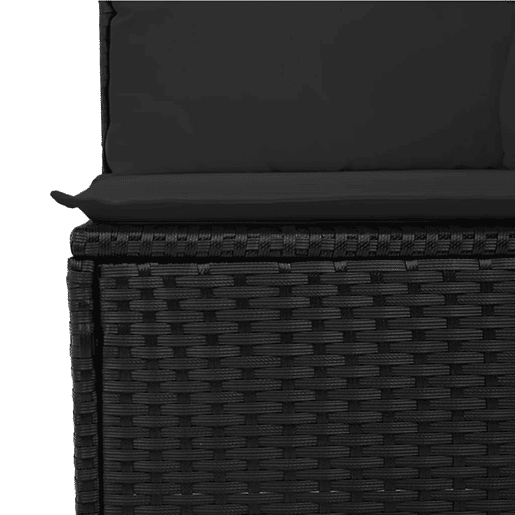 vidaXL 5 pcs conjunto sofás de jardim com almofadões vime PE preto vidaXL 5 pcs conjunto sofás de jardim com almofadões vime PE preto
