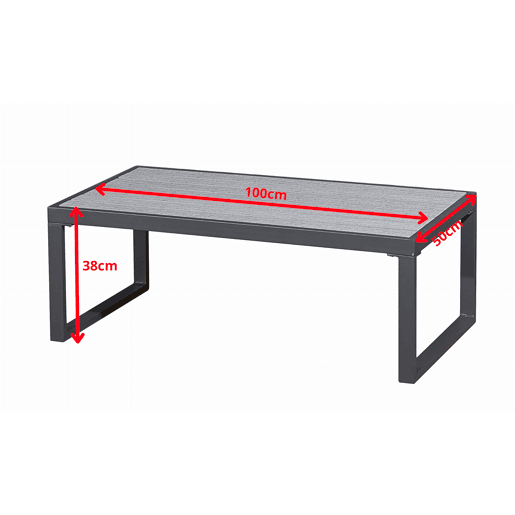 Mesa de centro de jardim XL Sevilha cinzenta