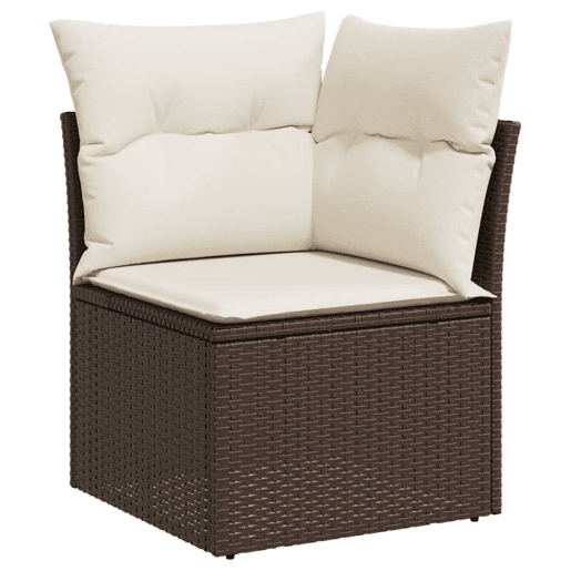 vidaXL 6 pcs conjunto de sofás jardim c almofadões vime PE castanho