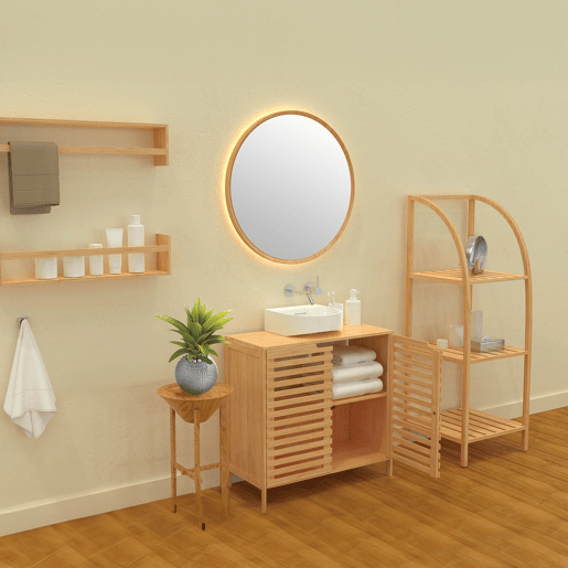 Estante Arqueada em Bambu com 3 Níveis Canoply Thinia Home