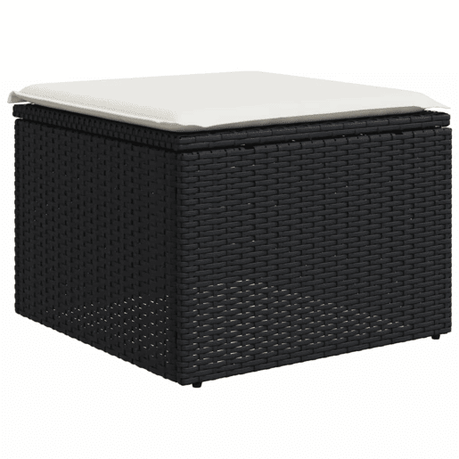 vidaXL 5 pcs conjunto sofás de jardim com almofadões vime PE preto