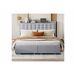 Juego de cama doble tapizado 4 cajones con 2 enchufes 200x146 Juego de cama doble tapizado 4 cajones con 2 enchufes 200x146 Blanco/ Gris