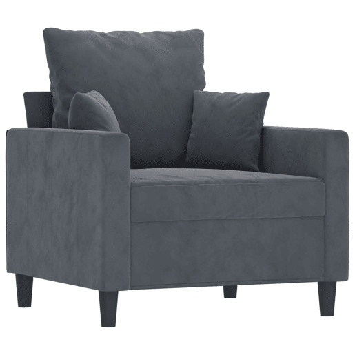 vidaXL 3 pcs conjunto de sofás com almofadões veludo cinzento-escuro vidaXL 3 pcs conjunto de sofás com almofadões veludo cinzento-escuro
