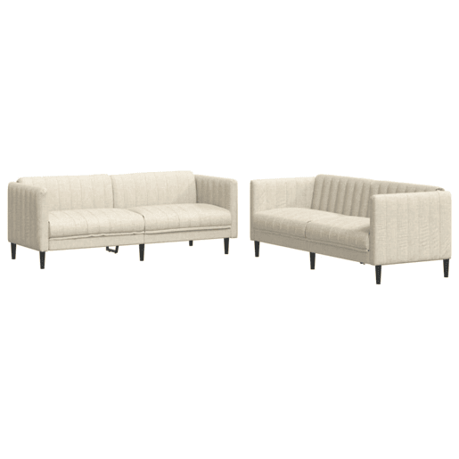 vidaXL 2 pcs conjunto de sofás tecido cor creme