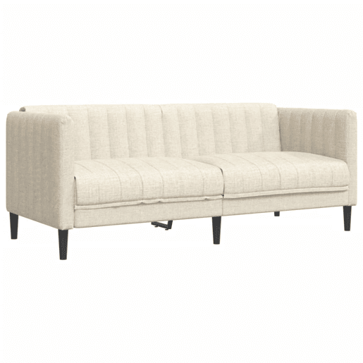 vidaXL 2 pcs conjunto de sofás tecido cor creme