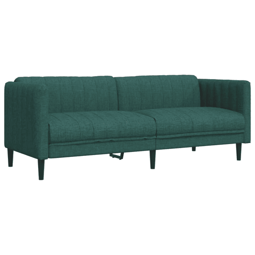 vidaXL 2 pcs conjunto de sofás tecido verde-escuro