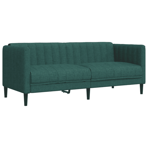 vidaXL 2 pcs conjunto de sofás tecido verde-escuro