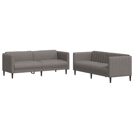 vidaXL 2 pcs conjunto de sofás tecido cinzento-acastanhado vidaXL 2 pcs conjunto de sofás tecido cinzento-acastanhado