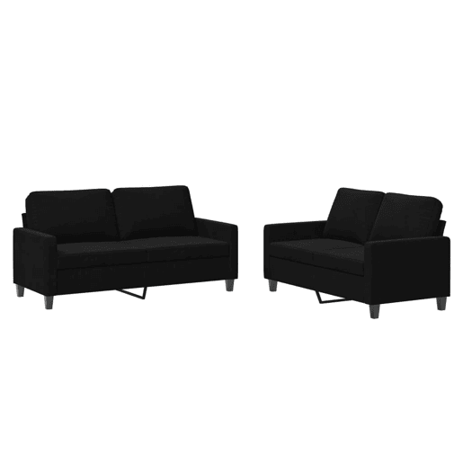 vidaXL 2 pcs conjunto de sofás com almofadões veludo preto vidaXL 2 pcs conjunto de sofás com almofadões veludo preto