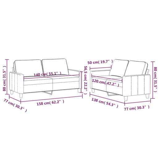 vidaXL 2 pcs conjunto de sofás com almofadões veludo preto vidaXL 2 pcs conjunto de sofás com almofadões veludo preto