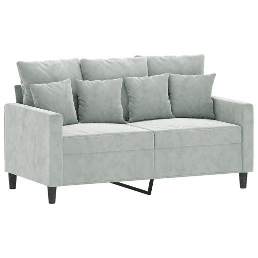 vidaXL 3 pcs conjunto de sofás com almofadões veludo cinzento-claro vidaXL 3 pcs conjunto de sofás com almofadões veludo cinzento-claro