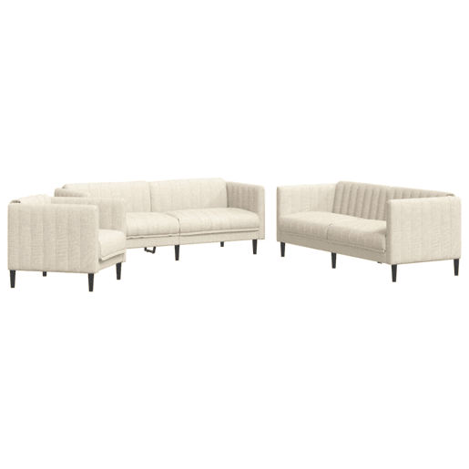vidaXL 3 pcs conjunto de sofás tecido cor creme vidaXL 3 pcs conjunto de sofás tecido cor creme