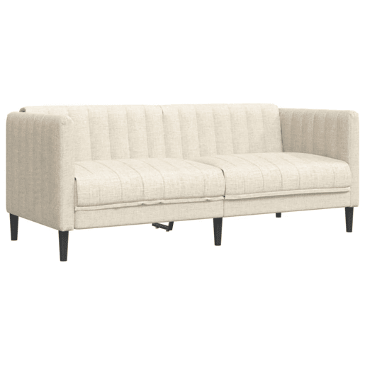 vidaXL 3 pcs conjunto de sofás tecido cor creme vidaXL 3 pcs conjunto de sofás tecido cor creme