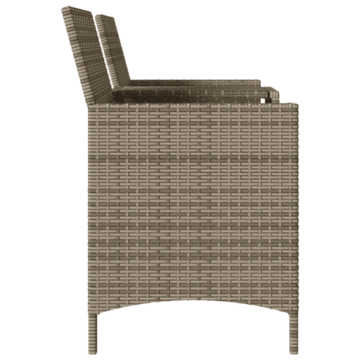 vidaXL Sofá de jardim c mesa e almofadões 2 lugares vime PE cinzento vidaXL Sofá de jardim c mesa e almofadões 2 lugares vime PE cinzento