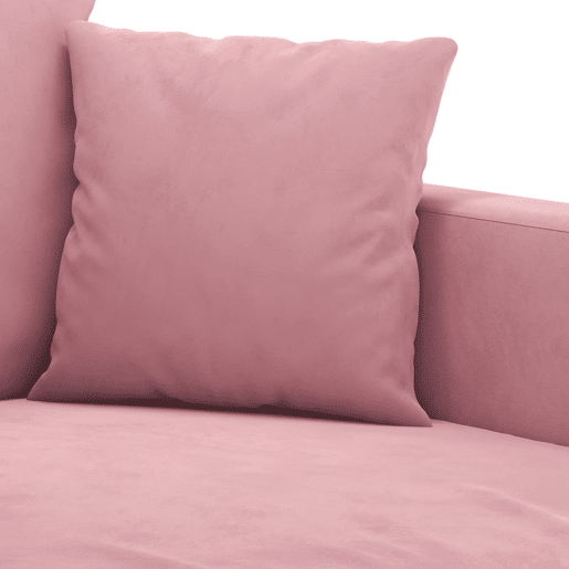 vidaXL 4 pcs conjunto de sofás com almofadões veludo rosa