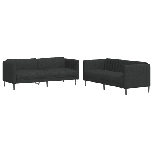 vidaXL 2 pcs conjunto de sofás tecido preto