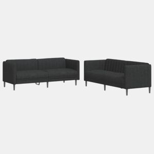 vidaXL 2 pcs conjunto de sofás tecido preto