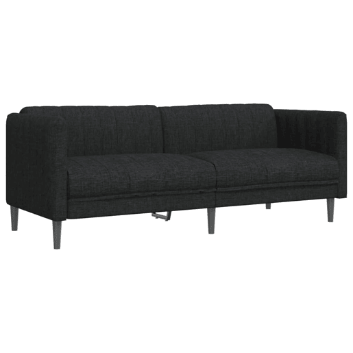 vidaXL 2 pcs conjunto de sofás tecido preto