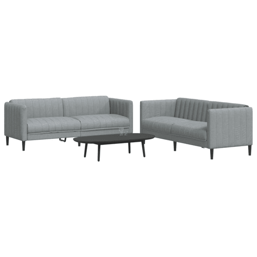 vidaXL 2 pcs conjunto de sofás tecido cinzento-claro
