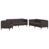 vidaXL 3 pcs conjunto de sofás tecido castanho-escuro