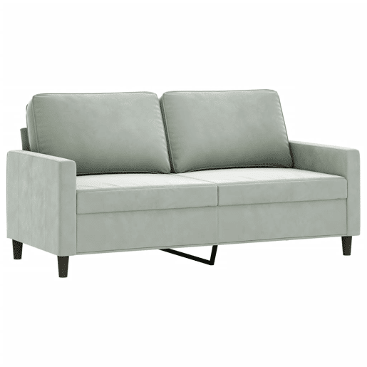vidaXL 2 pcs conjunto de sofás com almofadões veludo cinzento-claro vidaXL 2 pcs conjunto de sofás com almofadões veludo cinzento-claro