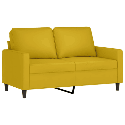 vidaXL 2 pcs conjunto de sofás com almofadões veludo amarelo vidaXL 2 pcs conjunto de sofás com almofadões veludo amarelo