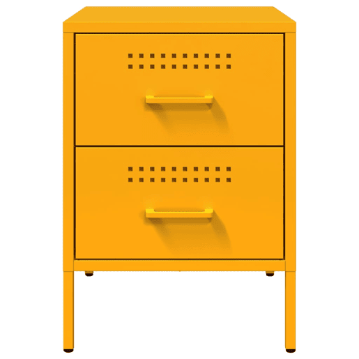 Mesa de cabeceira - Mesinha de cabeceira 36x39x50,5 cm aço amarelo mostarda