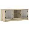 Móvel de TV - Modulo de TV - Armário de TV c portas de vidro 102x37x42 cm carvalho sonoma