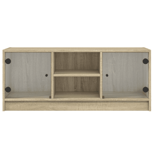 Móvel de TV - Modulo de TV - Armário de TV c portas de vidro 102x37x42 cm carvalho sonoma