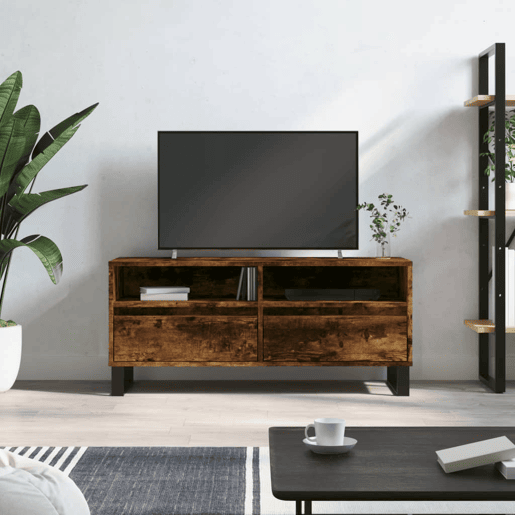 Móvel p TV, Armário de TV 100x34,5x44,5 cm derivados madeira carvalho fumado
