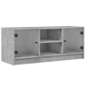 Móvel de TV - Modulo de TV - Armário de TV c portas de vidro 102x37x42 cm cinza cimento