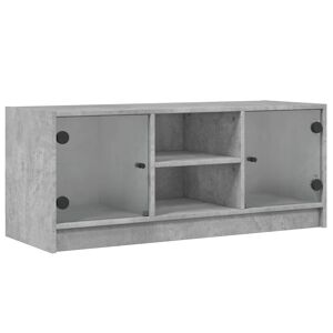 Móvel de TV - Modulo de TV - Armário de TV c portas de vidro 102x37x42 cm cinza cimento