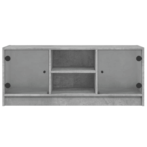 Móvel de TV - Modulo de TV - Armário de TV c portas de vidro 102x37x42 cm cinza cimento