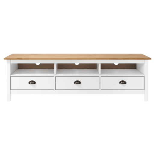 Móvel de TV - Modulo de TV - Armário de TV Hill 158x40x47 cm pinho maciço branco Móvel de TV - Modulo de TV - Armário de TV Hill 158x40x47 cm pinho maciço branco