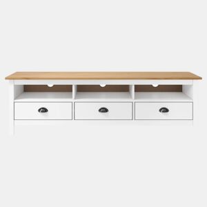Móvel de TV - Modulo de TV - Armário de TV Hill 158x40x47 cm pinho maciço branco