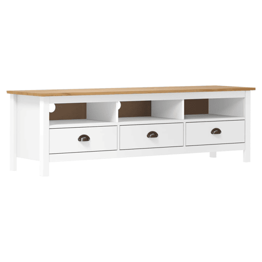 Móvel de TV - Modulo de TV - Armário de TV Hill 158x40x47 cm pinho maciço branco Móvel de TV - Modulo de TV - Armário de TV Hill 158x40x47 cm pinho maciço branco