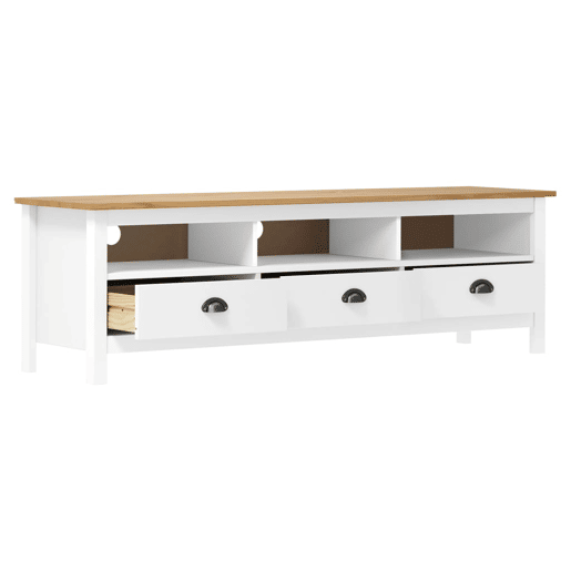 Móvel de TV - Modulo de TV - Armário de TV Hill 158x40x47 cm pinho maciço branco Móvel de TV - Modulo de TV - Armário de TV Hill 158x40x47 cm pinho maciço branco