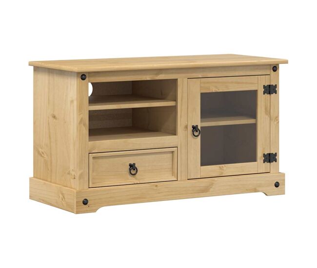 Mueble TV - Mesa de TV Corona madera maciza de pino 100x45x58 cm