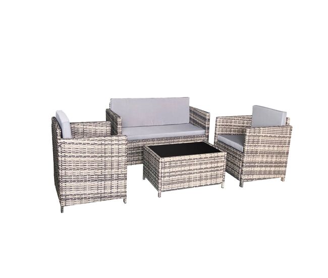 Set de terraza 4 plazas miami gris