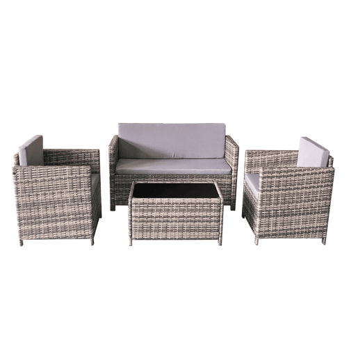 Conjunto de mobiliário de jardim Miami 4 lugares Cinzento